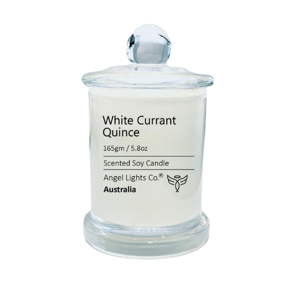 165gm White Currant Quince Scented Soy Candle - Angel Lights Co