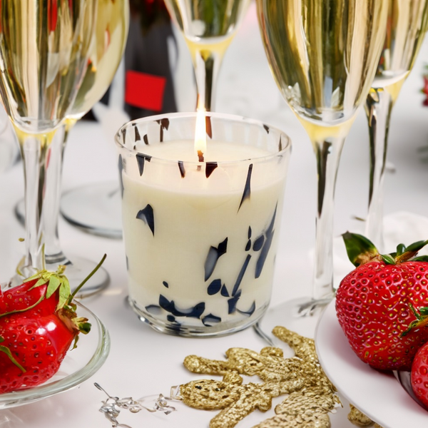 Champagne & Strawberries Scented Christmas Candle - Angel Lights Co