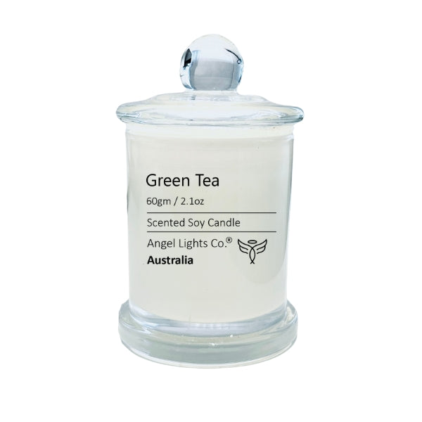 60gm Green Tea Scented Soy Candle - Angel Lights Co