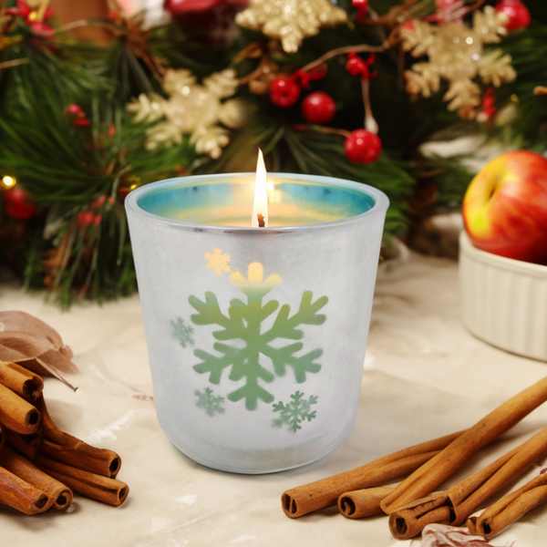 Cinnamon Apple Christmas Candle | Snowflake - Angel Lights Co