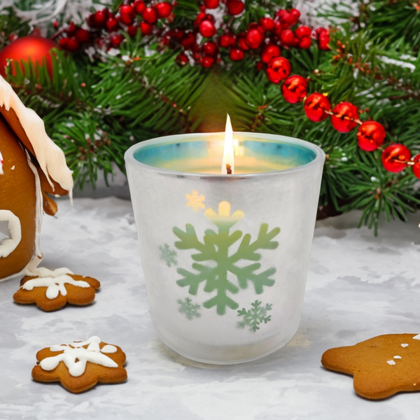 Hansel & Gretel's  House Christmas Candle | Snowflake - Angel Lights Co