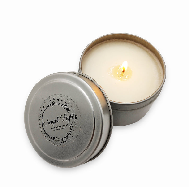 green tea scented 100gm candle in tin